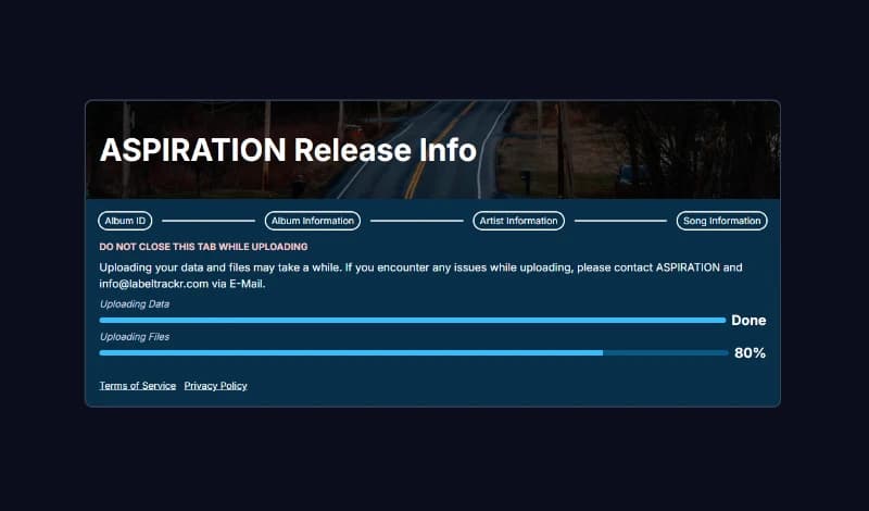 Release Info Upload